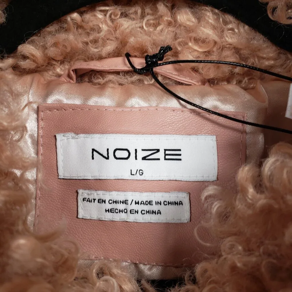 NOIZE Kelly Faux Fur Collared Jacket - L